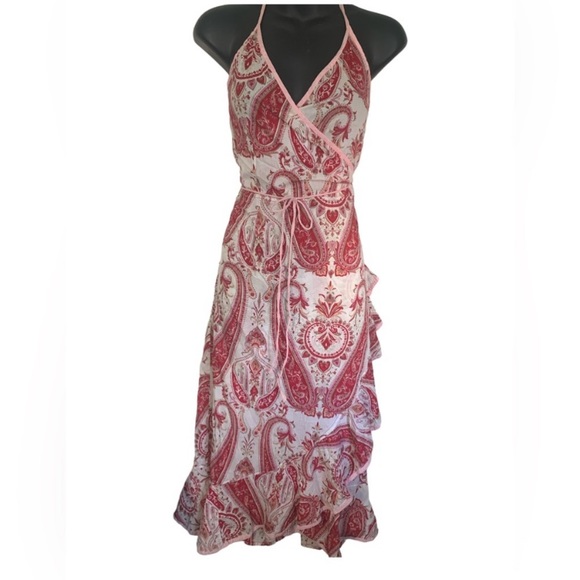Boho Peace Angel Tree of Life Gypsy Ruffle Dress Sz large - Picture 2 of 2